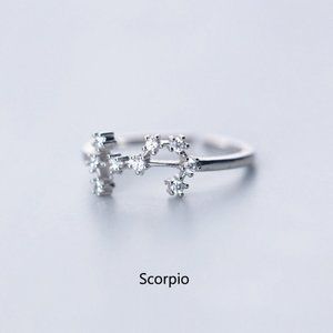 925 Sterling Silver Zodiac Resizable Ring-Scorpio